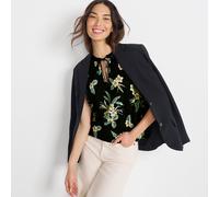 Linen Blend Notch Neck Swing Vest Top lands end Black 20