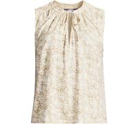Linen Blend Notch Neck Swing Vest Top lands end Light Tan 10-12