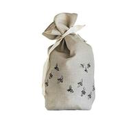 Linen Bread Bag, Plastic Free, Reusable & Machine Washable. Perfect for sourdough, home baked bread and pastries. Hand printed with a beautiful bee design. Made in UK. Approx: 42cm x 28cm x 12cm