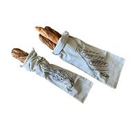 Linen Bread Baguette Bags - 2-Pack 20 x 70" Ideal for Homemade Baguette Bread, Unbleached, Reusable Food Storage, Housewarming, Wedding Gift, Storage for Artisan Bread - Bakery & Baguette