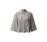 Linen Button-Up 3/4 Sleeve Women's Shirt QS Gris 32