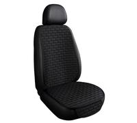 Linen Car Seat Covers for Cupra Ateca (Single ear) 2018-2024+,Anti-Slip Breathable Linen Bottom Seat Protector Covers with Storage Pockets,Durable,Universal,A/Black-1set front