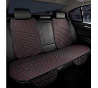 Linen Car Seat Covers for RAM 2500 ,Anti-Slip Breathable Linen Bottom Seat Protector Covers with Storage Pockets,Durable,Universal,A/BlackRed-1set rear