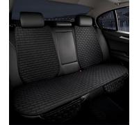 Linen Car Seat Covers for Volkswagen ID.4,Anti-Slip Breathable Linen Bottom Seat Protector Covers with Storage Pockets,Durable,Universal,A/Black-1set rear