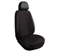 Linen Car Seat Covers for Volkswagen ID.4,Anti-Slip Breathable Linen Bottom Seat Protector Covers with Storage Pockets,Durable,Universal,A/BlackRed-1set front