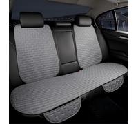 Linen Car Seat Covers for Volkswagen ID.4,Anti-Slip Breathable Linen Bottom Seat Protector Covers with Storage Pockets,Durable,Universal,A/Grey-1set rear