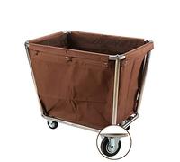 Linen Carts Storage Service Car Utility Vehicle Multifunction Portable Trolley Home Cart Trolley Linen Carts with Universal Wheel Large Space Laundry Sorter Cart, 63.5x90x78cm(Brown)