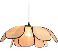 Linen Ceiling lamp Creative Petal Large French Breakfast bar Pendant lamp Shade Kitchen Island, Dining Room with Black Metal Hardware