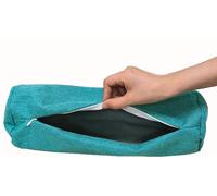 Linen Cervical Neck Roll Pillow Cover with Zipper(Pillowcase Only) Soft Cylinder Bolster Pillowcases for Cylindrical Pillow Cushions (Teal,15x40cm)