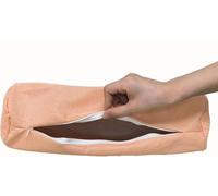 Linen Cervical Neck Roll Pillow Cover with Zipper(Pillowcase Only) Soft Cylinder Bolster Pillowcases for Cylindrical Pillow Cushions (Pink,15x40cm)