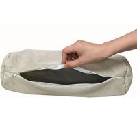Linen Cervical Neck Roll Pillow Cover with Zipper(Pillowcase Only) Soft Cylinder Bolster Pillowcases for Cylindrical Pillow Cushions (Beige,15x40cm)