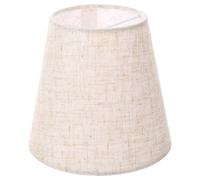 Linen Clip on Lamp Shade for E14 Sockets, Soft Glow Home Lighting | Beige Fabric Cover, 14x14x13cm, Elegant Simple Style for Reading, Dining Rooms and Wall Sconces