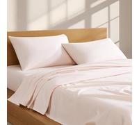 Linen Closet 160 GSM 100% Cotton Percale Sheet Set Queen Soft Pink