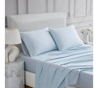 Linen Closet 400 Thread Count Ultimate Cotton Percale 4-Piece Sheet Set, King, Light Blue