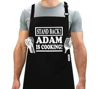 LINEN CLOSET® Adjustable Bbq Aprons for Men Funny Chef Cooking Aprons Kitchen Grilling Gifts for Dad Son Father Husband with 2 Pockets- Adam Cooking Apron
