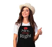 LINEN CLOSET® Bbq Apron for Men Funny Aprons Grilling Novelty Barbecue Aprons Kitchen Cooking Gift Apron with 2 Front Pockets-mr right and mrs always right aprons