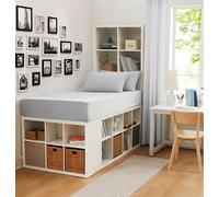 Linen Closet Cotton Rich Twin/Twin XL Dorm Sheet Set with Bonus Phone Pocket, Includes Two Fitted Sheets and Two Pillowcases, fits up to 14" Mattress, Light Gray