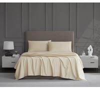 Linen Closet Luxury Cotton 1200 Thread Count Hotel Luxury 4-Piece Sheet Set, Full, Beige