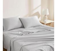 Linen Closet Luxury Cotton 144 Thread Count Organic Cotton 3-Piece Sheet Set,Twin, Light Grey