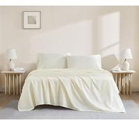 Linen Closet Luxury Cotton 144 Thread Count Organic Cotton 4-Piece Sheet Set, Full, Fresh Ivory