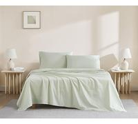 Linen Closet Luxury Cotton 144 Thread Count Organic Cotton 4-Piece Sheet Set, Full, Light Green