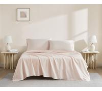 Linen Closet Luxury Cotton 144 Thread Count Organic Cotton 4-Piece Sheet Set, Queen, Light Pink