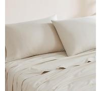 Linen Closet Luxury Cotton 144 Thread Count Organic Cotton Standard Pillowcases, Set of 2, Beige