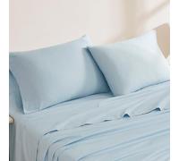 Linen Closet Luxury Cotton 144 Thread Count Organic Cotton Standard Pillowcases, Set of 2, Light Blue