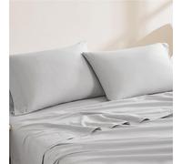 Linen Closet Luxury Cotton 144 Thread Count Organic Cotton Standard Pillowcases, Set of 2, Light Grey
