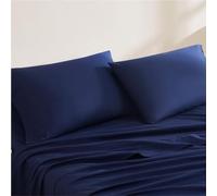 Linen Closet Luxury Cotton 144 Thread Count Organic Cotton Standard Pillowcases, Set of 2, Navy
