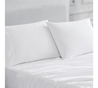 Linen Closet Luxury Cotton 400 Thread Count Ultimate Cotton Percale King Pillowcases, Set of 2, Arctic White