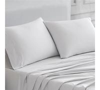 Linen Closet Luxury Cotton 400 Thread Count Ultimate Cotton Percale Standard Pillowcases, Set of 2, Light Gray