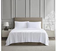 Linen Closet Luxury Cotton Percale 4-Piece Sheet Set, Full, White