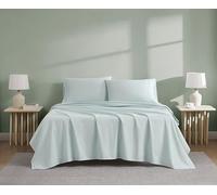 Linen Closet Organic Cotton Aqua Queen Bedding Sheet Set 4 Piece Set