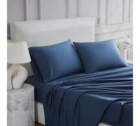 Linen Closet Ultimate Percale Navy King Set Bed Sheets King Size 4 Piece Set