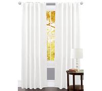 Linen Clubs Set of 2,100% Slub Cotton Duck Curtain White,Cotton Duck Reverse Tab Top Window Panels-50x72 inch,Machine washable for easy care