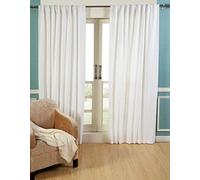 Linen Clubs Set of 2,100% Slub Cotton Duck Curtain White,Cotton Duck Reverse Tab Top Window Panels-50x72 inch,Machine washable for easy care