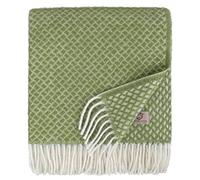 Linen & Cotton Beautiful Soft Wool Throw/Blanket Sofia - 100% Pure New Zealand Wool, Olive Green (130 x 170cm) Knee/Warm Plaid Sofa Bed Couch Settee Armchair Bedspread Single Double Lambswool