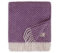 Linen & Cotton Beautiful Soft Wool Throw/Blanket Sofia - 100% Pure New Zealand Wool, Violet Purple (130 x 170cm) Knee/Warm Plaid Sofa Bed Couch Settee Armchair Bedspread Single Double Lambswool