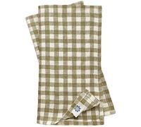 Linen & Cotton Gingham Napkins Set of 4 Estella - 100% Linen, White Beige (32 x 32 cm) Rustic Checked Country Style Serviettes Cloth for Home Cottage Kitchen Dinner Table Restaurant Cafe Spring Easter