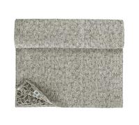 Linen & Cotton Jacquard Damask Table Runner Isla - 100% Linen, Black White (45 x 200 cm) Rectangular Decorative Wide Table Runner for Home House Decoration Kitchen Dining Coffee Table