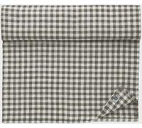 Linen & Cotton Rustic Table Runner Estella -100% Linen, White Grey (40 x 300 cm) Rectangular Chequered Long Table Runner Kitchen Linen Table Decoration for Home Country Cottage Spring Easter Feast