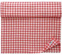 Linen & Cotton Rustic Table Runner Estella - 100% Linen, White Red (40 x 100 cm) Small Chequered Washable Table Linen Decoration for Home Country Cottage Dining Coffee Table Spring Easter Feast
