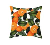 Linen Couch Pillow Covers Cottage Cushion Covers Wicker Furniture Orange Green Cushion Case Pillow Cover Square Cushion Cover Bag Orange Leaves Throw Pillow Covers Sofa Decor 45x45 cm