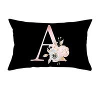 Linen Couch Pillow Covers Indian Cushion Cover Design Black Pillow Covers Indoor Cushion Covers xl Flower Cluster Rose Flower 12 English Letters A Throw Pillow Covers 30x50 cm
