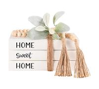 Linen Covered Decorative Books for Home Decor, Farmhouse Stack Books, Coffee Table Books Décor for Living Room,Hardcover Faux Books for Decoration,Shelf Display Books Decor Accent,Home|Sweet|Home