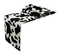 Linen Cow Print Table Runner Farm Black and White Cowhide Tablecloth Cow Print Table Cloths for Parties Kitchen Western Barnyard Cowboy Birthday Home Table Decorations