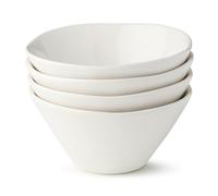 Linen Cream Stoneware Ice Cream Bowls Set of 4 - 6.25"x3.25" Neutral Matte Glazed Dessert Bowls for Snacks, Cereal, Dips & More - Organic Modern Farmhouse Style, Durable Everyday Serveware