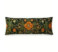 Linen Cushion Covers 150 cm, flower Body Pillow Case for Sofa & Bed, Large Cushion Covers with Invisible Zipper, Pillowcase Green for Body Pillow and Sofa Cushions, Room Home Decoration Gifts 0N-153