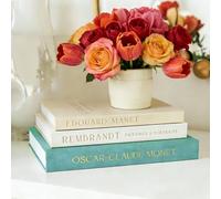 Linen Decorative Storage Books for Home Decor, Blue Stackable Book Boxes for Shelves, Coffee Table, Entryway or Bookshelf Styling, Hidden Storage Keepsake Boxes for Photos & Accessories（3pcs)